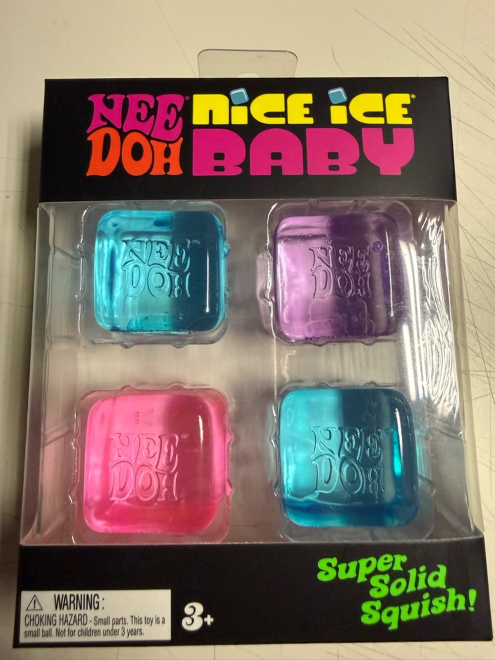 Nice Ice Baby Super Solid Squish Toy - Pink, Purple, Teal, Blue